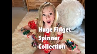 Huge Fidget Spinner collection top 30 with Princess Ella [upl. by Noffets]