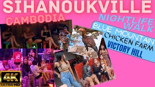 Sihanoukville Nightlife Tour Cambodia 🇰🇭 4K [upl. by Otirecul]