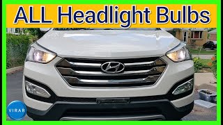 How to Replace Headlight Bulbs  Hyundai Santa Fe 20132018 [upl. by Klingel]