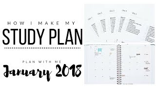 How I make my study plan  Setting goals amp Monthly overview  January 2018 plan with me  studytee [upl. by Knah378]