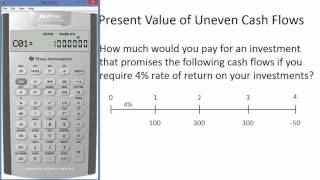 PV of Uneven Cash Flows using the BA II Plus Calculator [upl. by Ancilin52]