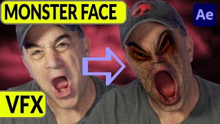 Scary MONSTER Face VFX  After Effects Liquify [upl. by Halpern]