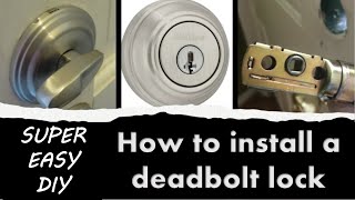 How to install deadbolt lock  Kwikset [upl. by Florinda]