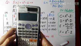 Secant method by using calculator [upl. by Pozzy461]