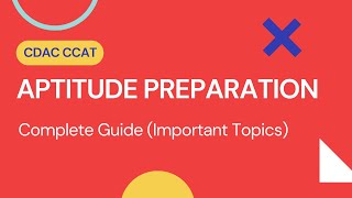 Aptitude Preparation For CDAC CCAT Entrance Exam  CDAC CCAT [upl. by Nanette]